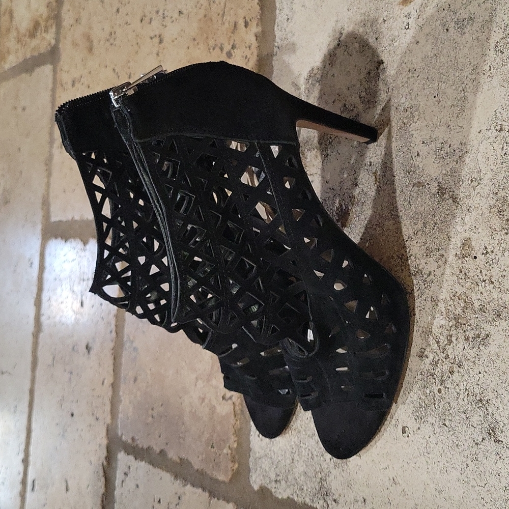 I.N.C Black Cutout Suede Heels